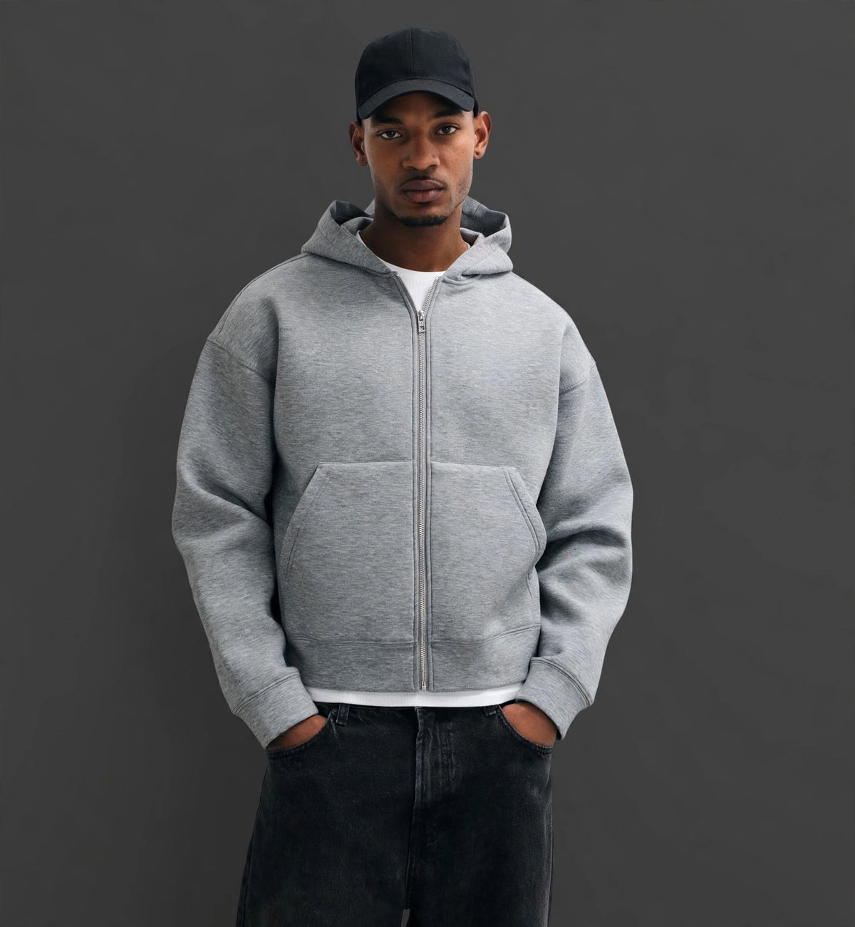 Hoodie double zip through in Chanier in-style