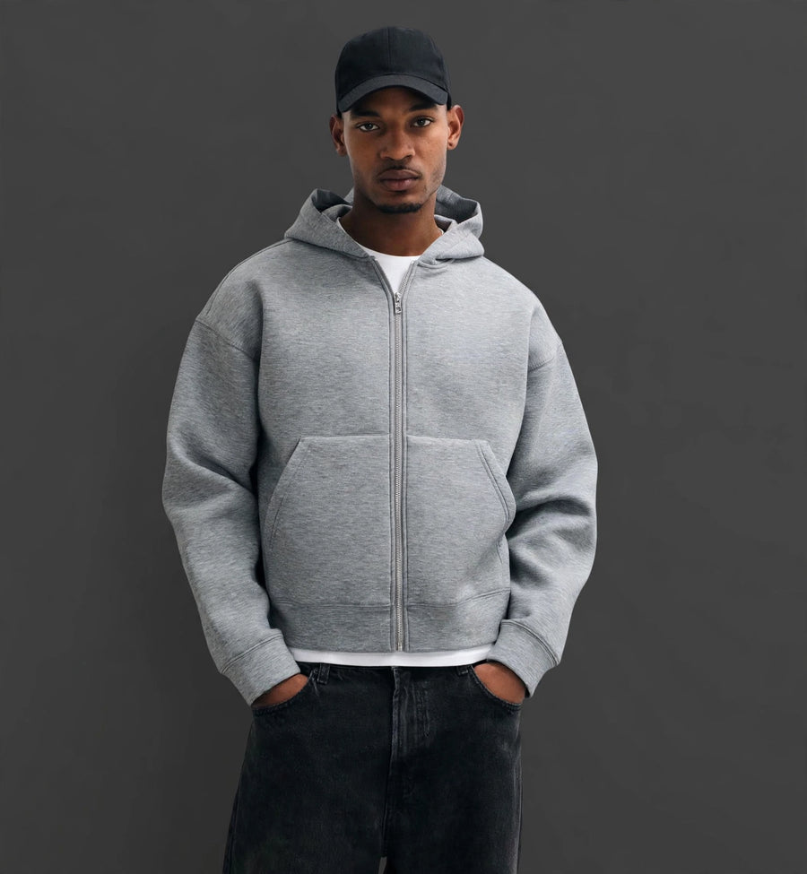 Hoodie double zip through in Chanier in-style